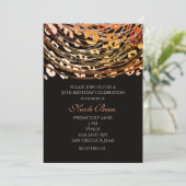 Bronze Orange Cheetah Exotische Party Einladungen (Stehend Vorderseite)