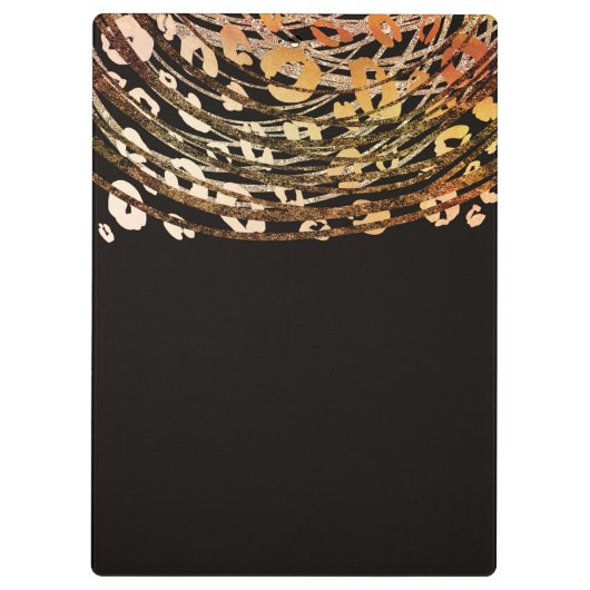 Bronze Orange Cheetah Leopard Glam Personalisiert Klemmbrett (Rückseite)