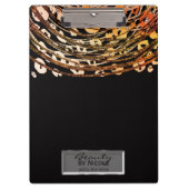 Bronze Orange Cheetah Leopard Glam Personalisiert Klemmbrett (Vorderseite)