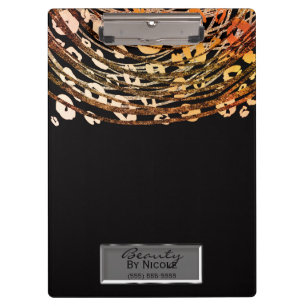 Bronze Orange Cheetah Leopard Glam Personalisiert Klemmbrett