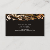 Bronze Orange Cheetah Print Glam Exotic Beauty Visitenkarte (Rückseite)