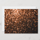 Bronze-Orange Glitzern Sweet 16 elegante Schrift Einladung (Rückseite)