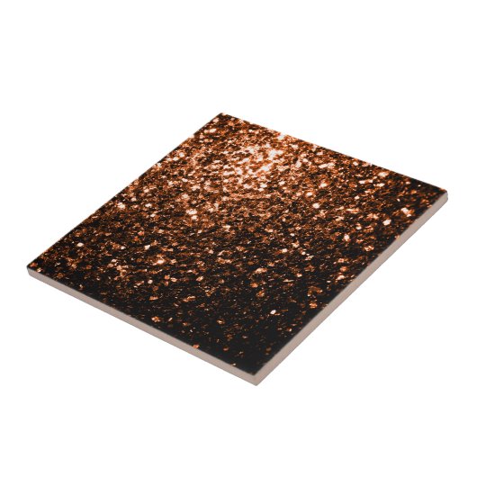Bronze orangebraun kupferfarbene falsche Glitter F Fliese (Seite)