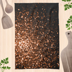 Bronze orangebraun kupferfarbene falsche Glitter F Küchentuch