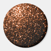 Bronze orangebraun kupferfarbene falsche Glitter F Magnet (Vorne)