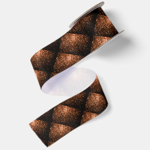 Bronze orangebraun kupferfarbene falsche Glitter F Satinband
