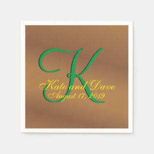 Bronze Pecan 3d Monogram Serviette