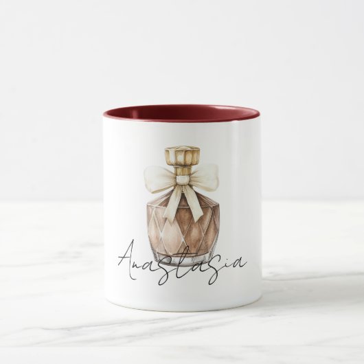 Bronze Perfume Bottle Cream Bow Tasse (Zentrum)