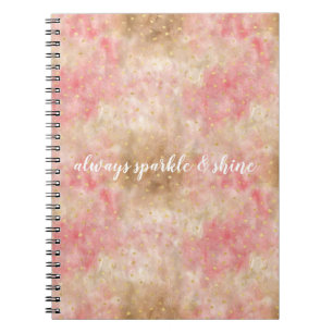Bronze Pink Gold Wasserfarbe Konfetti Notizblock