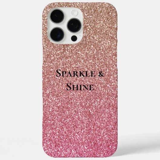 Bronze Pink Imitats Glitzer Case-Mate iPhone Hülle (Rückseite)