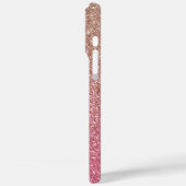 Bronze Pink Imitats Glitzer Case-Mate iPhone Hülle (Rückseite / Links)