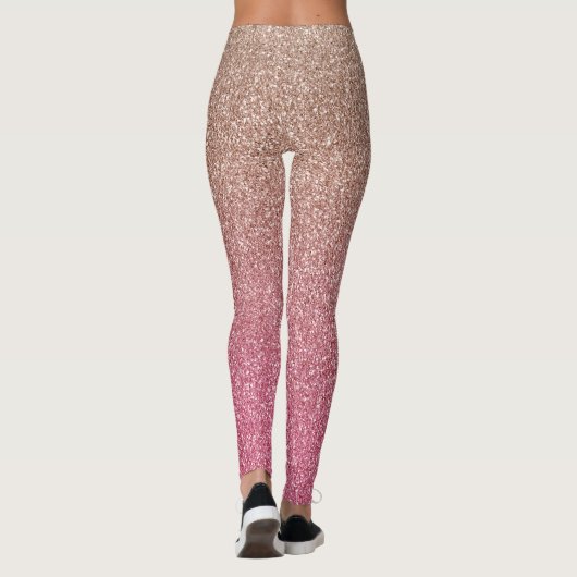 Bronze Pink Imitats Glitzer Leggings (Rückseite)