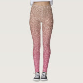 Bronze Pink Imitats Glitzer Leggings (Vorderseite)