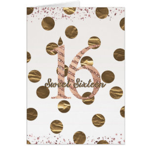 Bronze Polka Punkte Rose Gold Sweet 16 Geburtstag