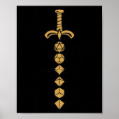 Bronze Polyhedral Dice Sword Tabletop RPG Poster (Vorne)