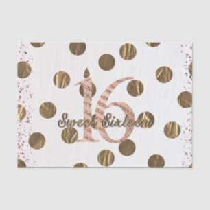 Bronze Punkte Rose Gold Sweet 16 Geburtstag Seidenpapier