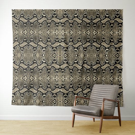 Bronze Python Exotic Snakeskin Hintergrund Wandteppich (Beispiel (Horizontal))