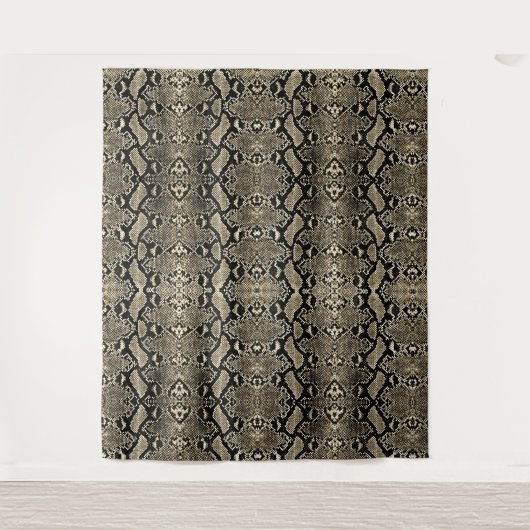 Bronze Python Exotic Snakeskin Hintergrund Wandteppich (Vorderseite)