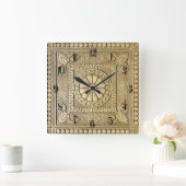 Bronze Quadratische Wanduhr (Zuhause)