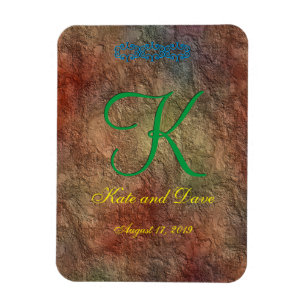 Bronze-Red-Texture-Hochzeit Magnet