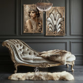 Bronze Roar, Gatsby Flapper Glamour Portrait Seidenpapier