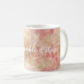 Bronze Rosa Gold Wasserfarbe Konfetti Kaffeetasse (VorderseiteRechts)