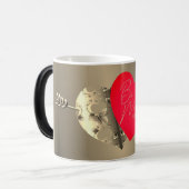 Bronze Rose Rotes Herz Valentinstag Magische Tasse (Vorderseite Links)