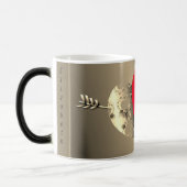 Bronze Rose Rotes Herz Valentinstag Magische Tasse (Links)