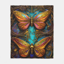 Bronze-Schmetterlinge auf Aqua Blue Fleecedecke