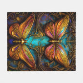 Bronze-Schmetterlinge auf Aqua Blue Fleecedecke (Vorderseite (Horizontal))