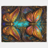 Bronze-Schmetterlinge auf Aqua Blue Fleecedecke (Vorderseite (Horizontal))