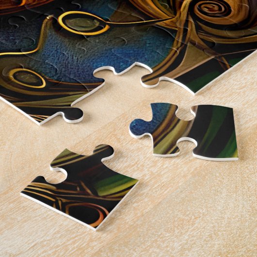 Bronze-Schmetterlinge auf Aqua Blue Puzzle (Seite)