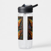 Bronze-Schmetterlinge auf Aqua Blue Trinkflasche (Links)