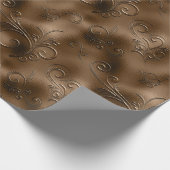 Bronze-Schnörkel Geschenkpapier (Ecke)