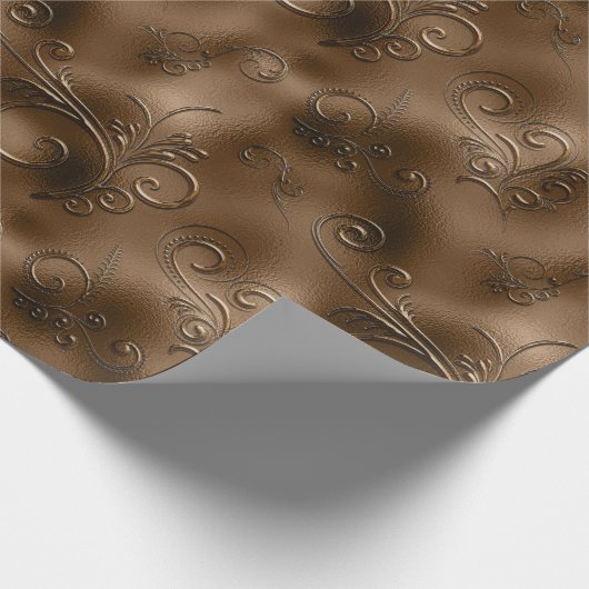 Bronze-Schnörkel Geschenkpapier (Ecke)