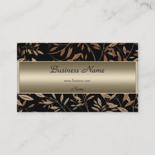 Bronze Schwarz Braun Floral Elegante Visitenkarte