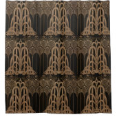 Bronze, Schwarz, Deko, Jugendstil, Blumenmuster Duschvorhang (Vorderseite)