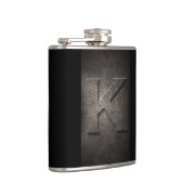 Bronze-Schwarz-Metall-K-Monogramm-Flasche Flachmann (Rechts)