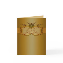 Bronze-Scrolls Mit Monogramm Dankeschön-Karte