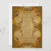 Bronze Scrolls Mit Monogramm Einladung zur Hochzei (Rückseite)