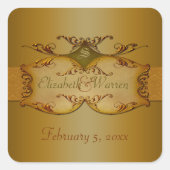 Bronze Scrolls Wedding Sticker (Vorderseite)