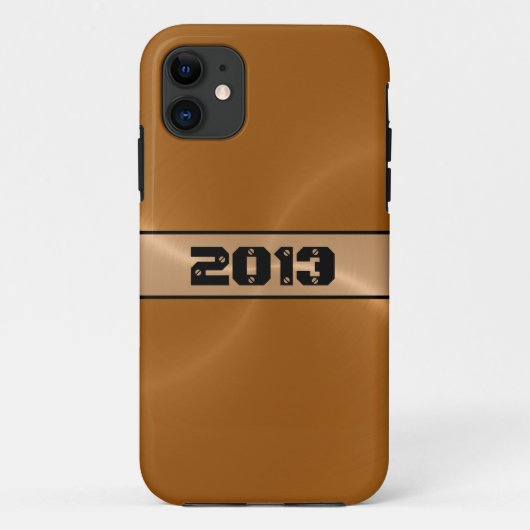 Bronze Shiny Stainless Steel Metal Case-Mate iPhone Hülle (Rückseite)