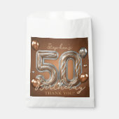Bronze Silber Metallic 50. Geburtstag Danke schön Geschenktütchen (Vorderseite)