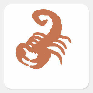 Bronze Skorpion-Zodiak-Silhouette Quadratischer Aufkleber