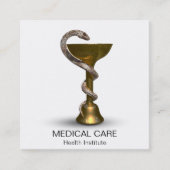 Bronze Snake Bowl Hygieia Medical White Caduceus Quadratische Visitenkarte (Vorderseite)
