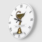 Bronze Snake Medical Bowl Hygieia Weiße Bezeichnun Große Wanduhr (Winkel)