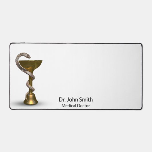 Bronze Snake Medical Bowl Hygieia White Caduceus Schreibtischunterlage (Vorderseite)
