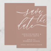 Bronze Soft Wedding Custom Foto Calligraphy Save The Date (Vorne/Hinten)