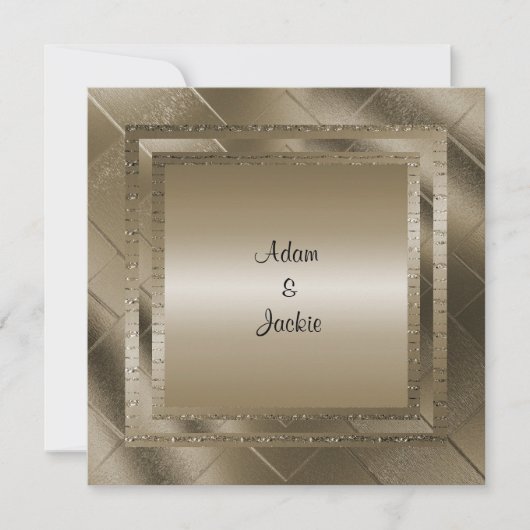 BRONZE SPARKLE LAYERED ELEGANT WEDD EINLADUNG (Vorderseite)