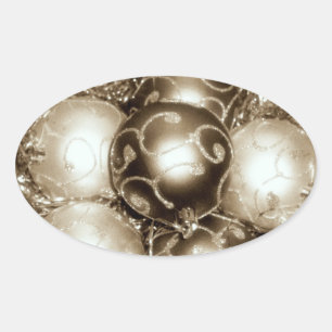 'Bronze Sparkle'-Sticker Ovaler Aufkleber